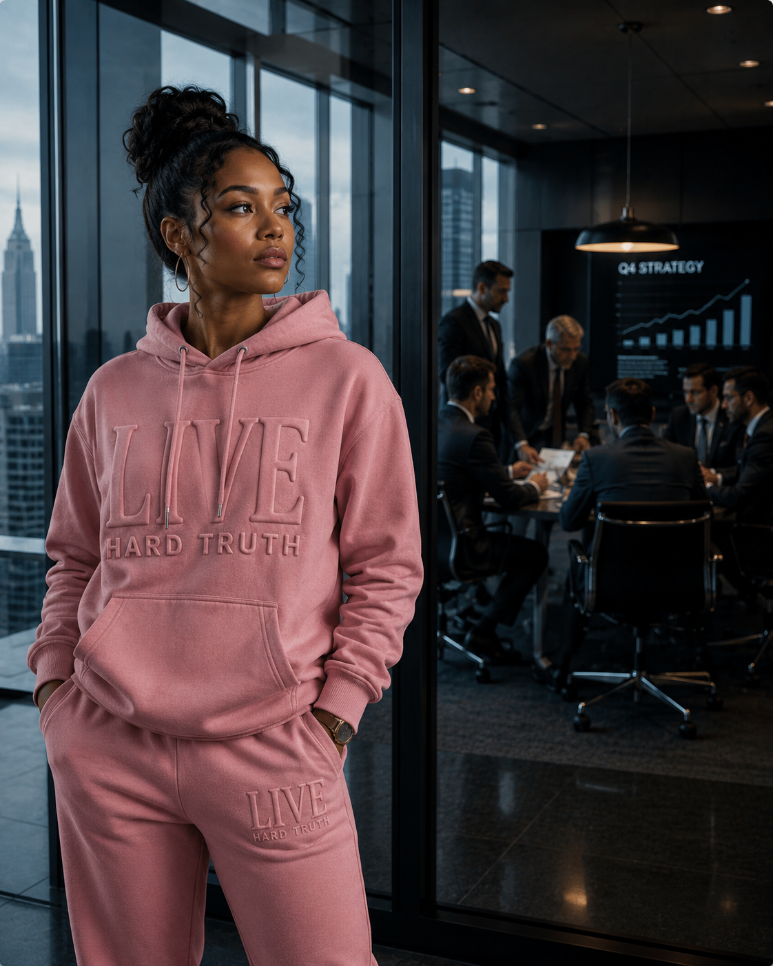 LIVE HARD TRUTH Joggers — pink