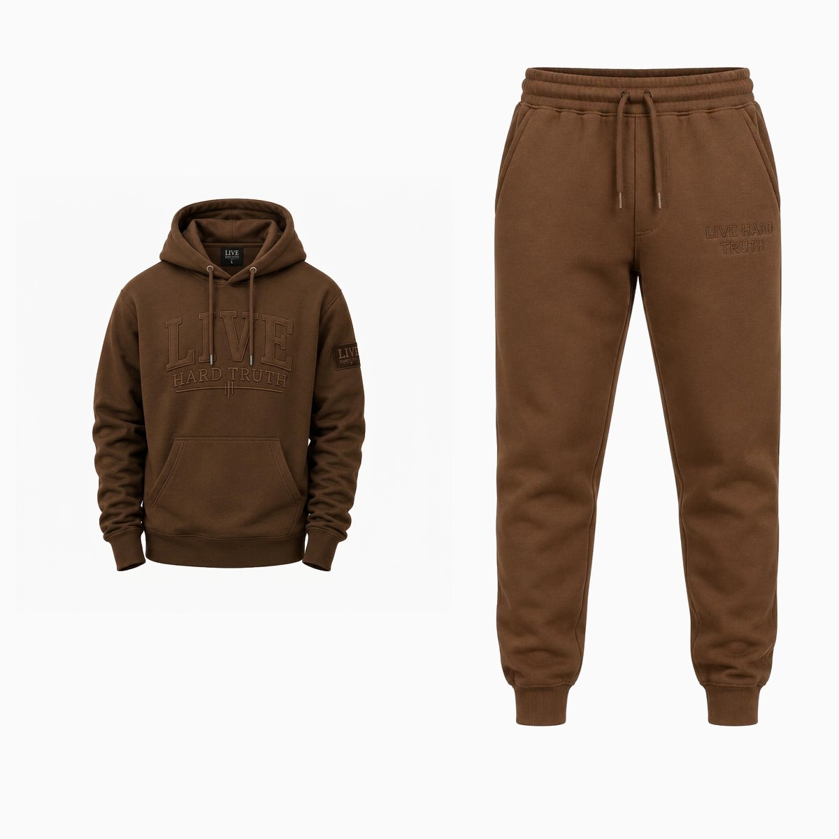 LIVE HARD TRUTH Joggers Set in Espresso